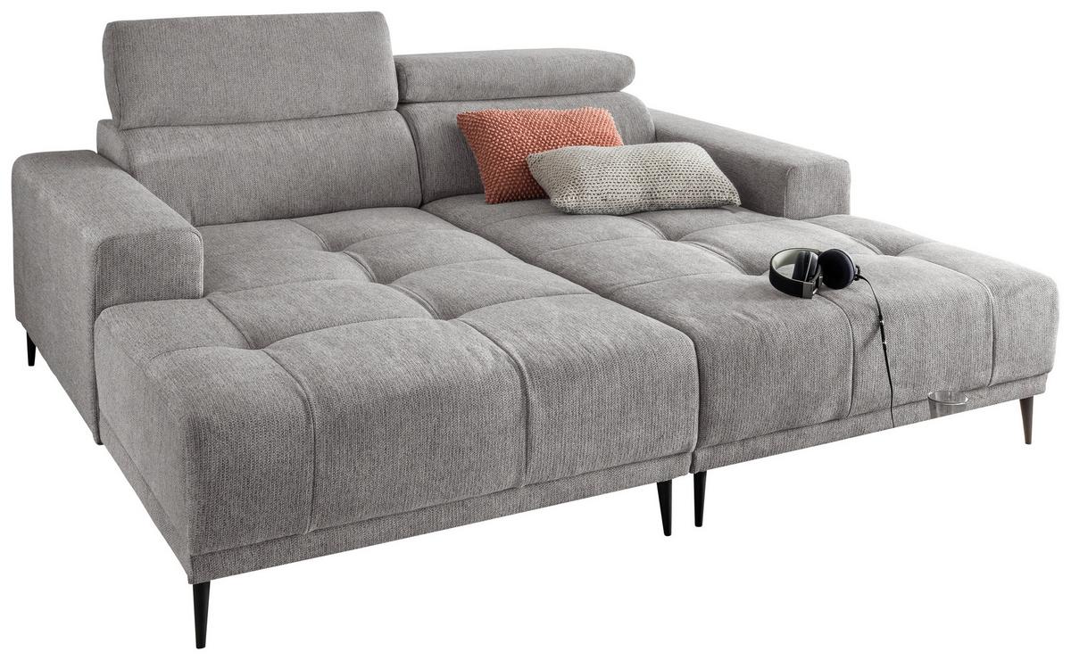 Ecksofa Intera, Grau S: 200x188 Cm - Schwarz/Grau, KONVENTIONELL, Textil (200/188cm) - Livetastic