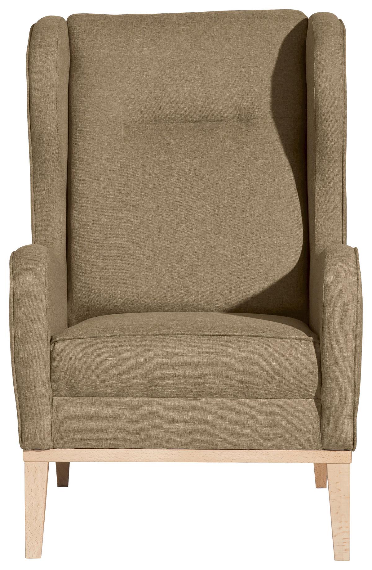 Ohrensessel Angelo - Sandfarben/Naturfarben, KONVENTIONELL, Textil (66/104/78cm) - Max Winzer