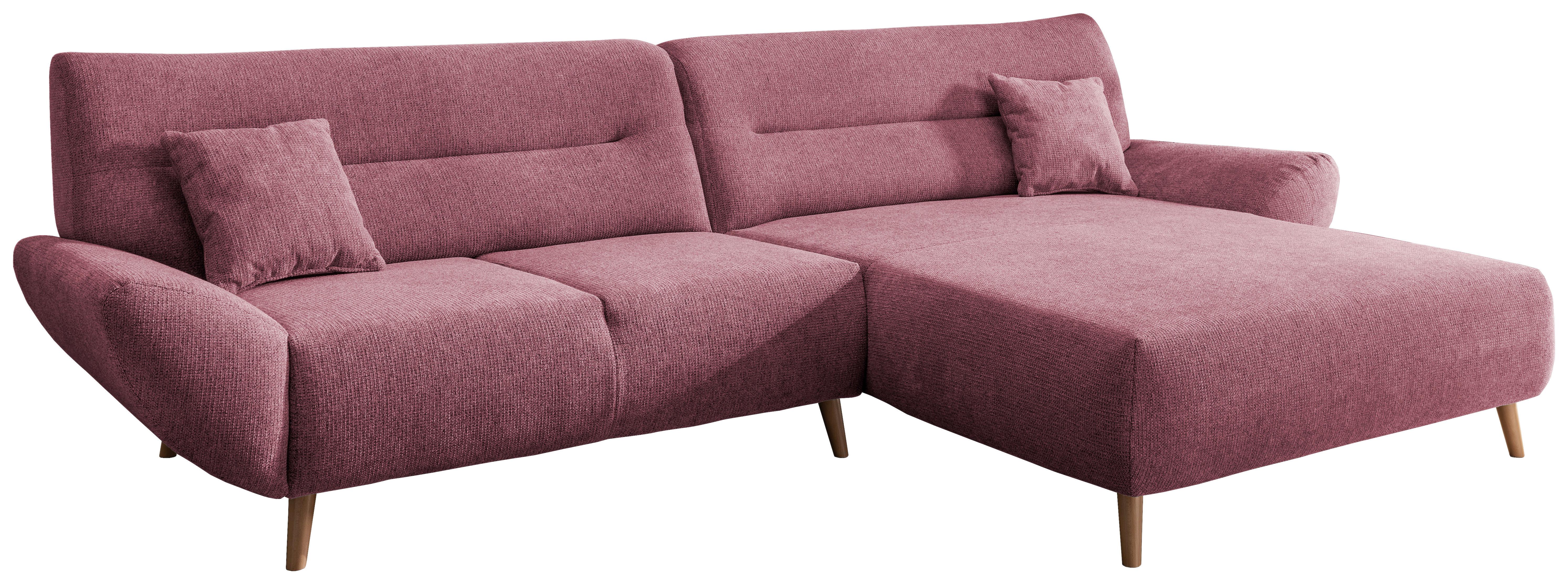 Ecksofa Drago Brombeere S: 290/166 cm - Wildeiche/Brombeere, MODERN, Holz/Textil (290/166cm) - P & B