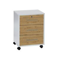 ROLLCONTAINER OFFICE EDITION - Weiß/Eiche Artisan, LIFESTYLE, Holzwerkstoff (44/58/40cm) - MID.YOU