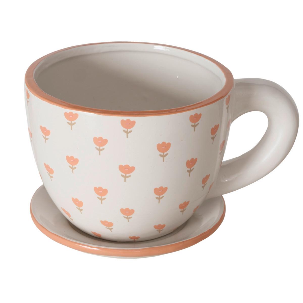 Virágkaspó Gardenlove -Paz- - sötét rózsaszín/fehér, Konventionell, kerámia (16/12/10cm)