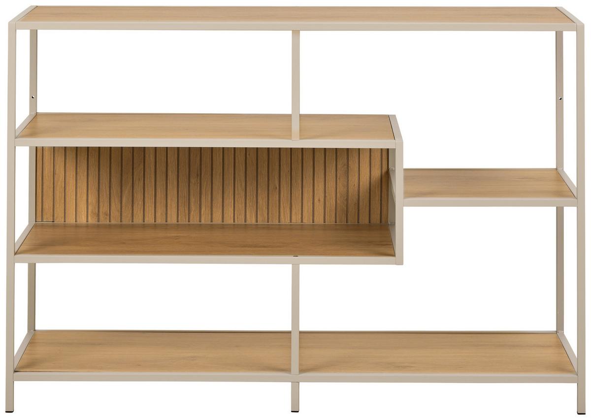 REGÁL SEAFORD - sivá/farba duba, Modern, kov/kompozitné drevo (114/78/35cm) - Bessagi