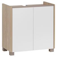 Waschbeckenunterschrank Juba Wbu 570 - Eichefarben/Weiß, MODERN, Holzwerkstoff (56,9/58,9/33cm) - MID.YOU