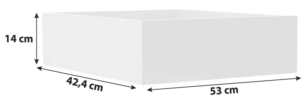 ZÁSUVKA UNIT - biela, Modern, kompozitné drevo (42,4cm) - Ondega
