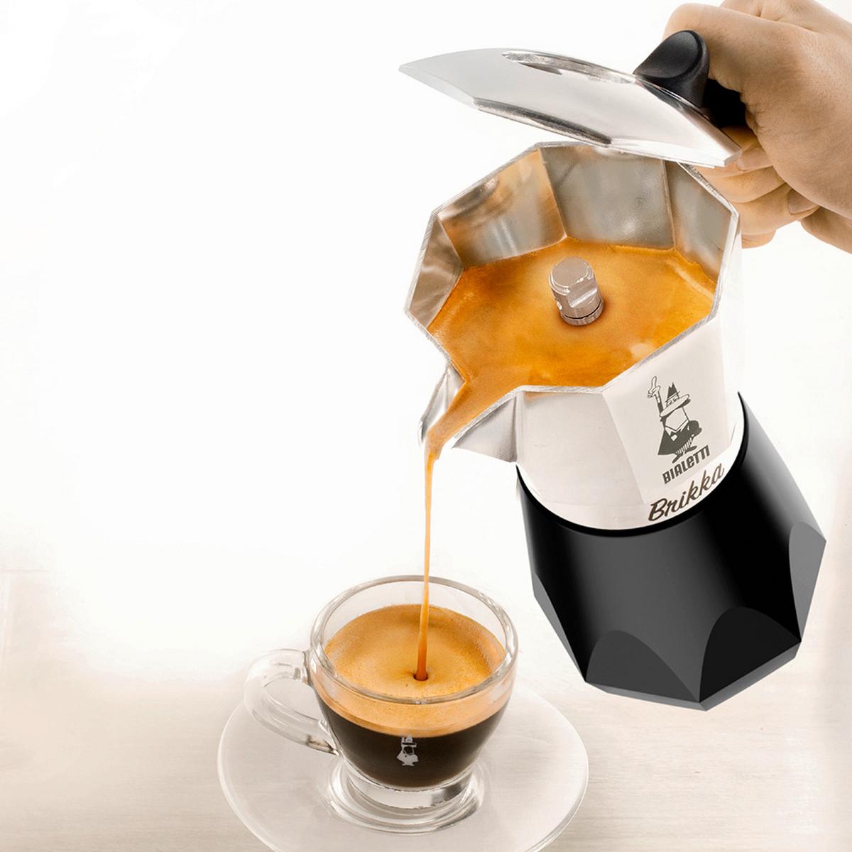 Esspressokocher Metall/Kunststoff - Silberfarben/Schwarz, Basics, Kunststoff/Metall (16/9.5/16.5cm) - Bialetti