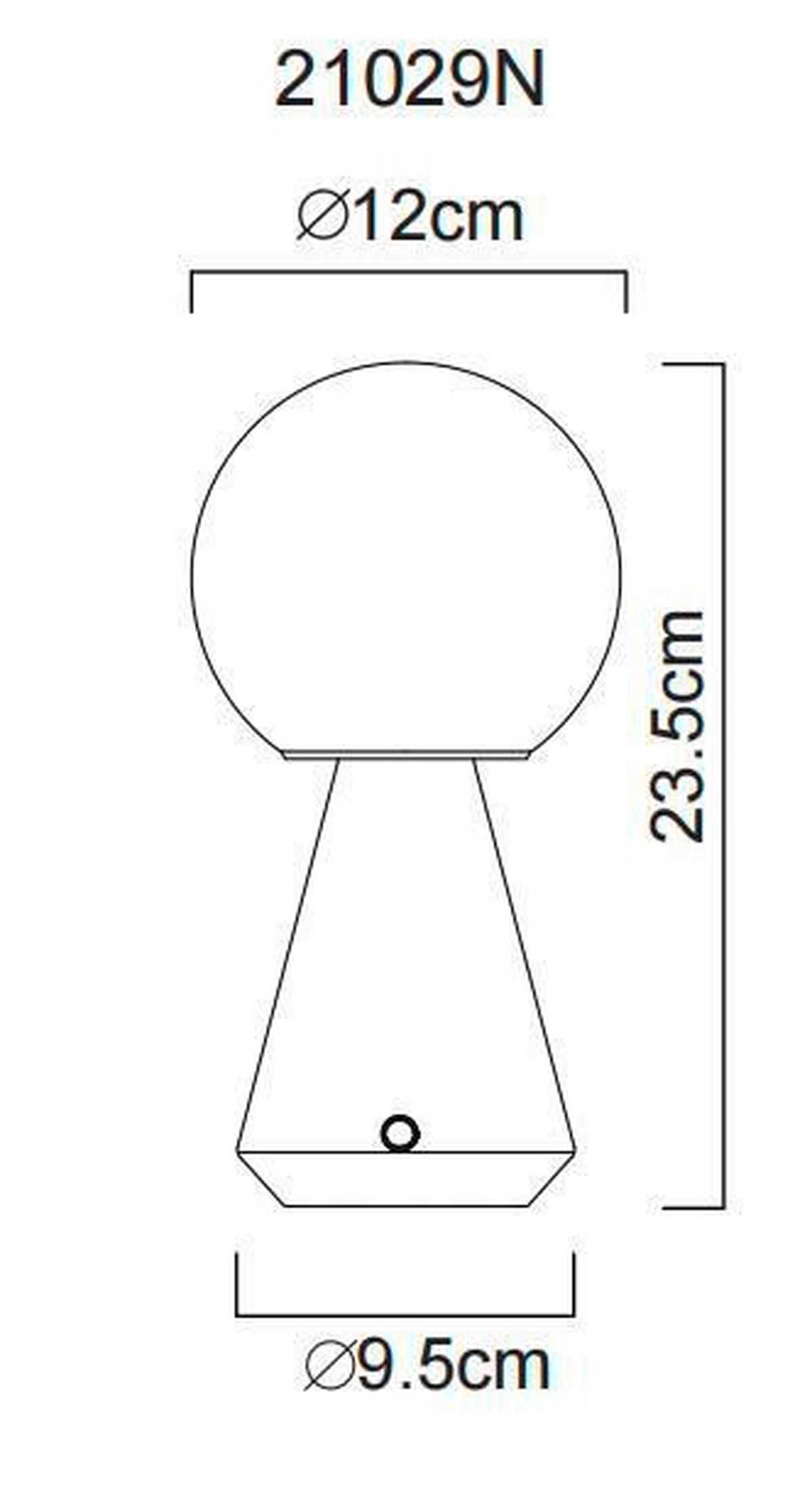 Akku-Tischleuchte Sora Weiß Nickelfarben D:12cm - Weiß/Nickelfarben, Design, Kunststoff/Metall (12/23,5cm) - Globo