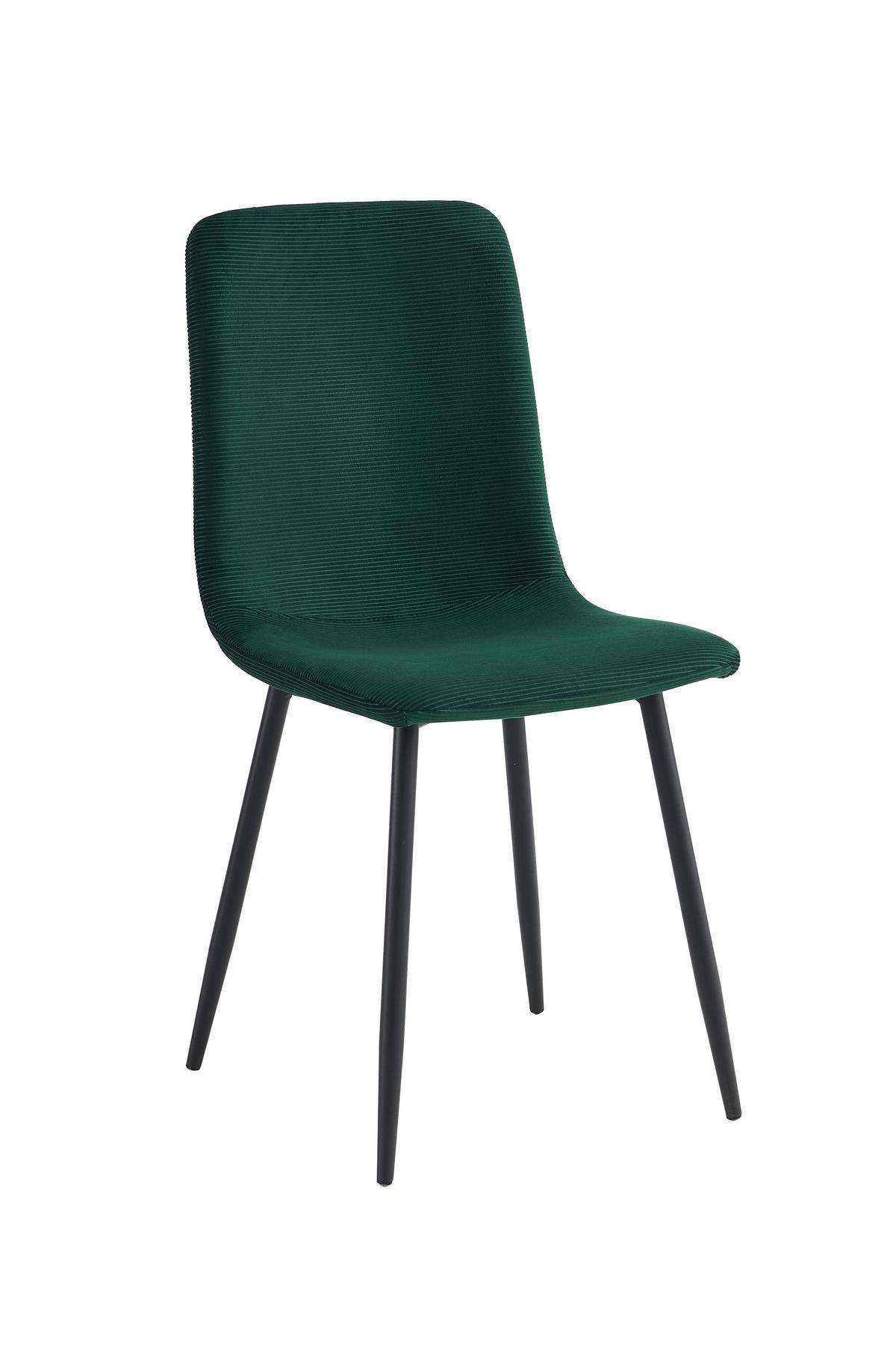 STUHL-SET LEIPZIG S 4ER-SET - Dunkelgrün/Schwarz, MODERN, Textil/Metall (44/92/54cm) - P & B