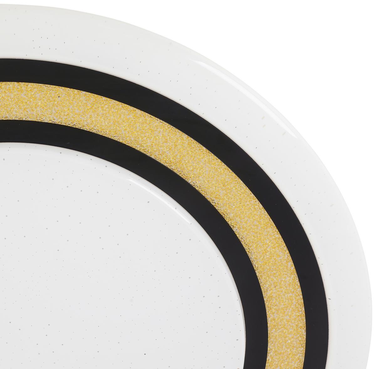 Led-deckenleuchte Kerstin Ø 55 Cm Mit Sternenhimmel - Goldfarben/Schwarz, Design, Kunststoff/Metall (55/10cm) - Luca Bessoni