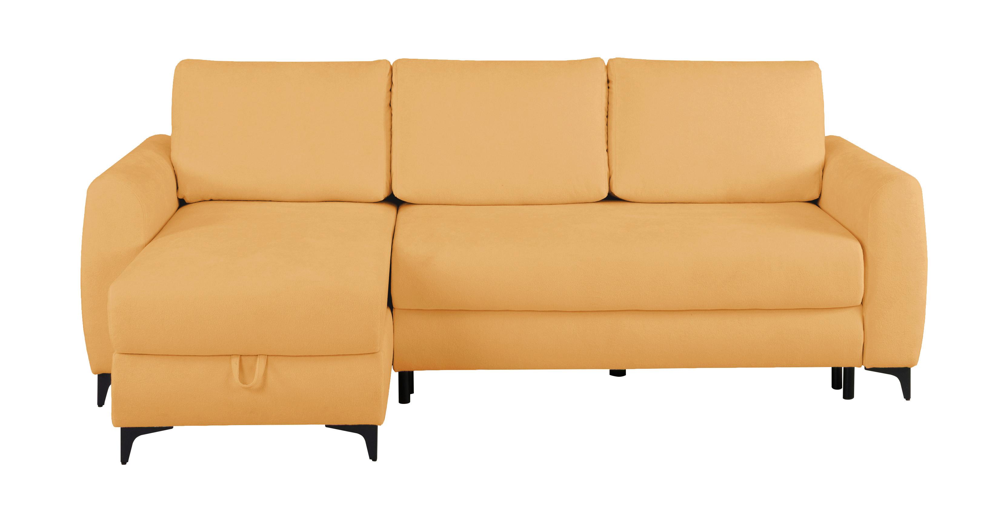 Ecksofa Moli, Gelb S: 236x148 cm - Gelb/Schwarz, Design, Textil (236/148cm) - MID.YOU