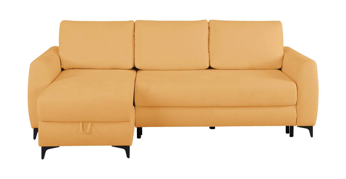 Ecksofa Moli, Gelb S: 236x148 cm - Gelb/Schwarz, Design, Textil (236/148cm) - MID.YOU