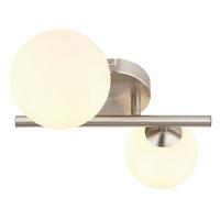 Led-wandleuchte 56140-2w - Opal/Nickelfarben, KONVENTIONELL, Glas/Metall (25/26/12,5cm) - Globo