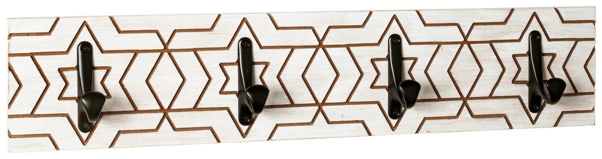 Hakenleiste Lina - Schwarz/Weiß, MODERN, Holzwerkstoff (60/13/6cm)