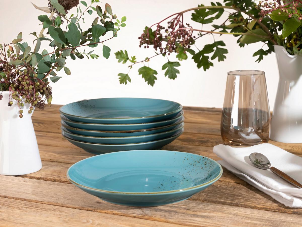 DESSERTTELLERSET 22042 NATURE COLLECTION - Türkis, Trend, Keramik (21cm) - Creatable