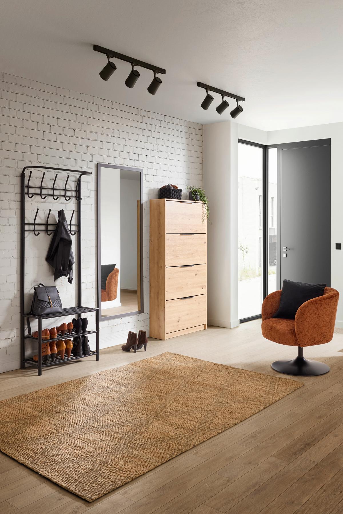 VEŠIAK NA KABÁTY AMELIA - čierna, Modern, kov (67/185/32cm) - Mömax