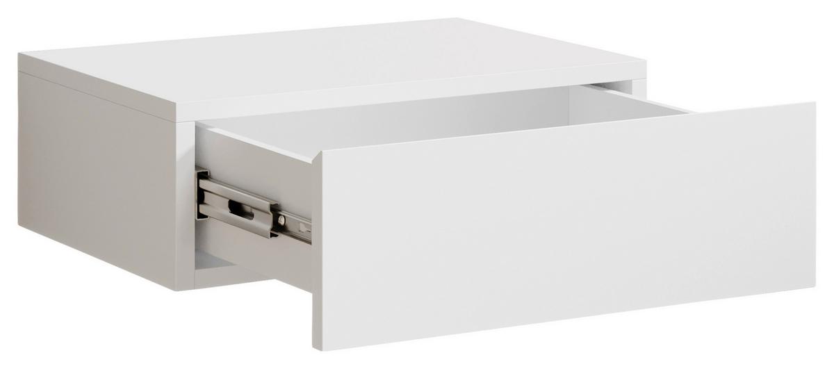 Nachkästchen Weiß H: 14 Cm Tajo - Weiß, MODERN, Holzwerkstoff (42/14/30cm) - Livetastic