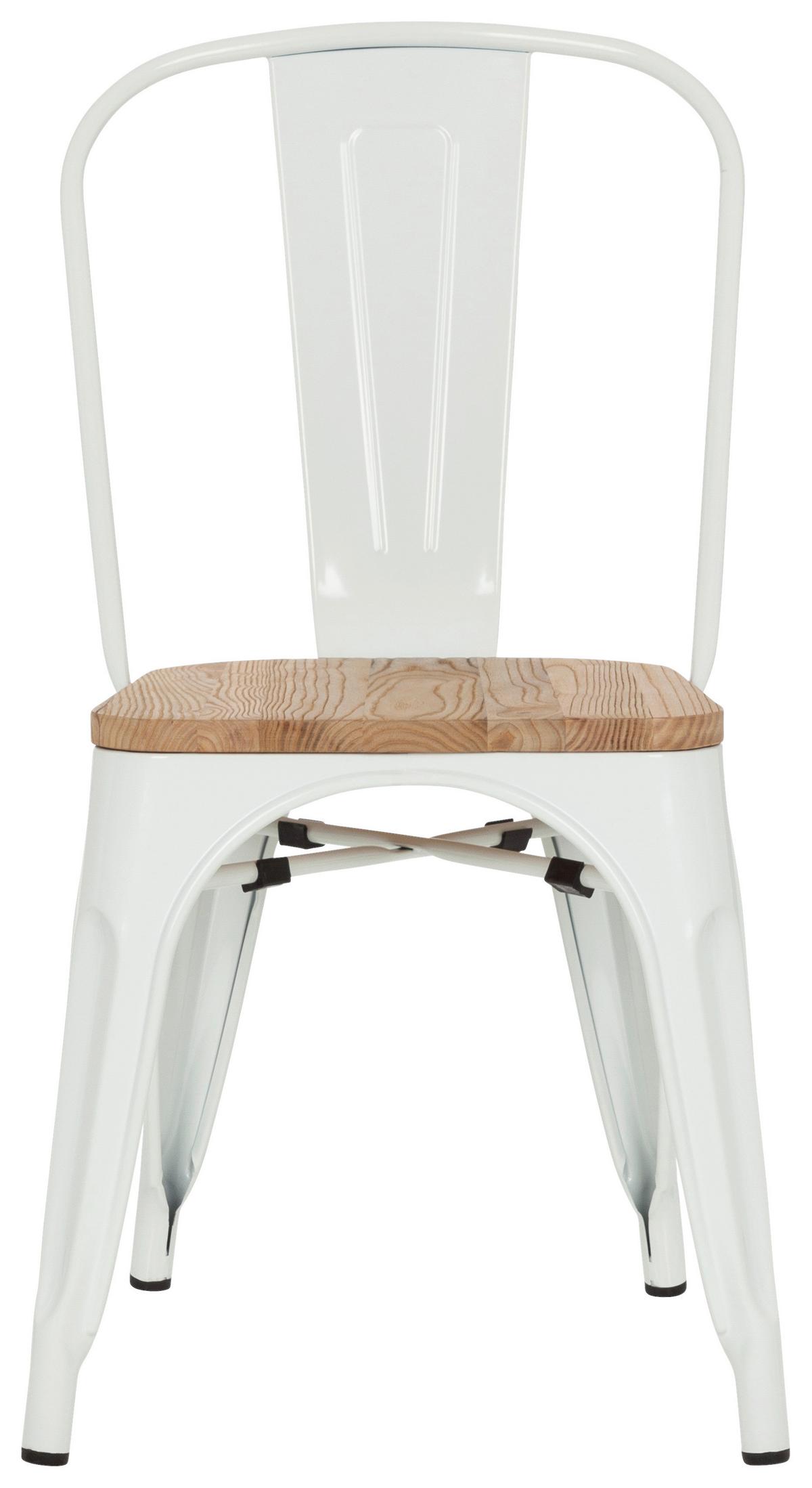 Stuhl Vantaggio Comfort W stapelbar Weiß/Dunkelbraun - Dunkelbraun/Weiß, Basics, Holz/Metall (44/84/54cm) - MID.YOU
