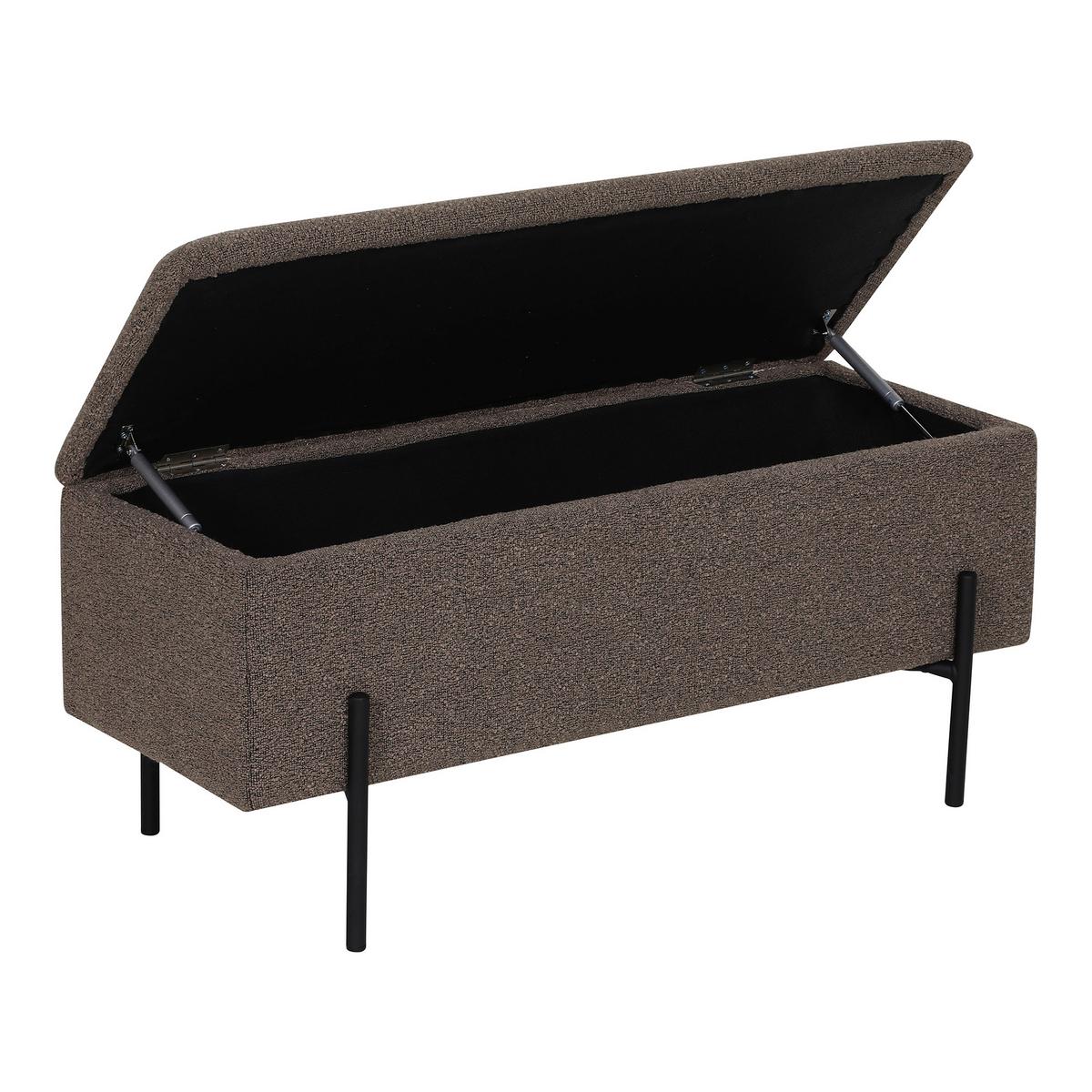 TRUHENBANK Watford Braun B: 95cm - Schwarz/Braun, Design, Holzwerkstoff/Textil (95/43/36,5cm) - MID.YOU