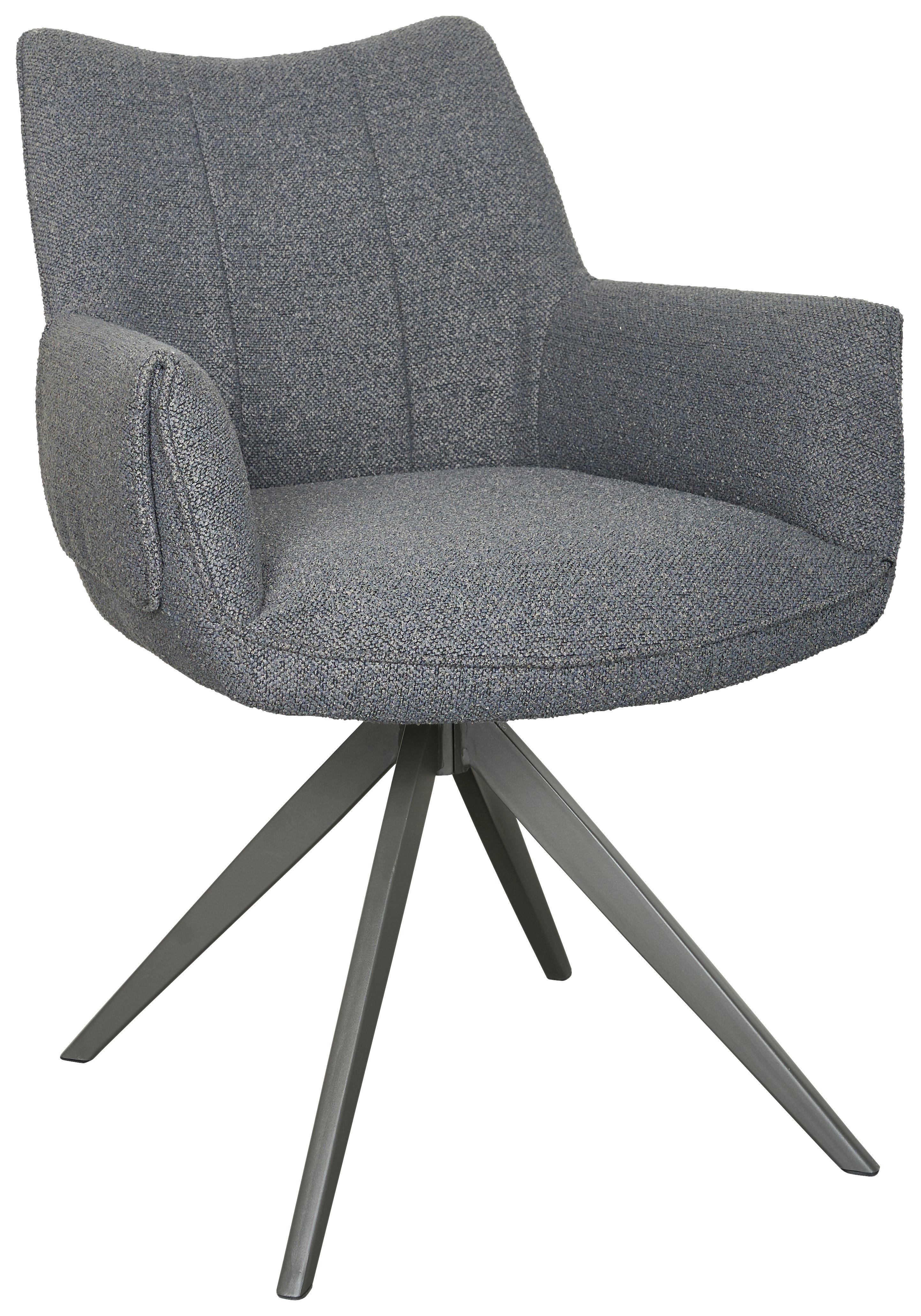 Armlehnstuhl Siena Anthrazit B: 64 cm - Anthrazit, MODERN, Textil/Metall (64/86/65,5cm) - Livetastic