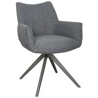 Armlehnstuhl Siena Anthrazit B: 64 cm - Anthrazit, MODERN, Textil/Metall (64/86/65,5cm) - Livetastic