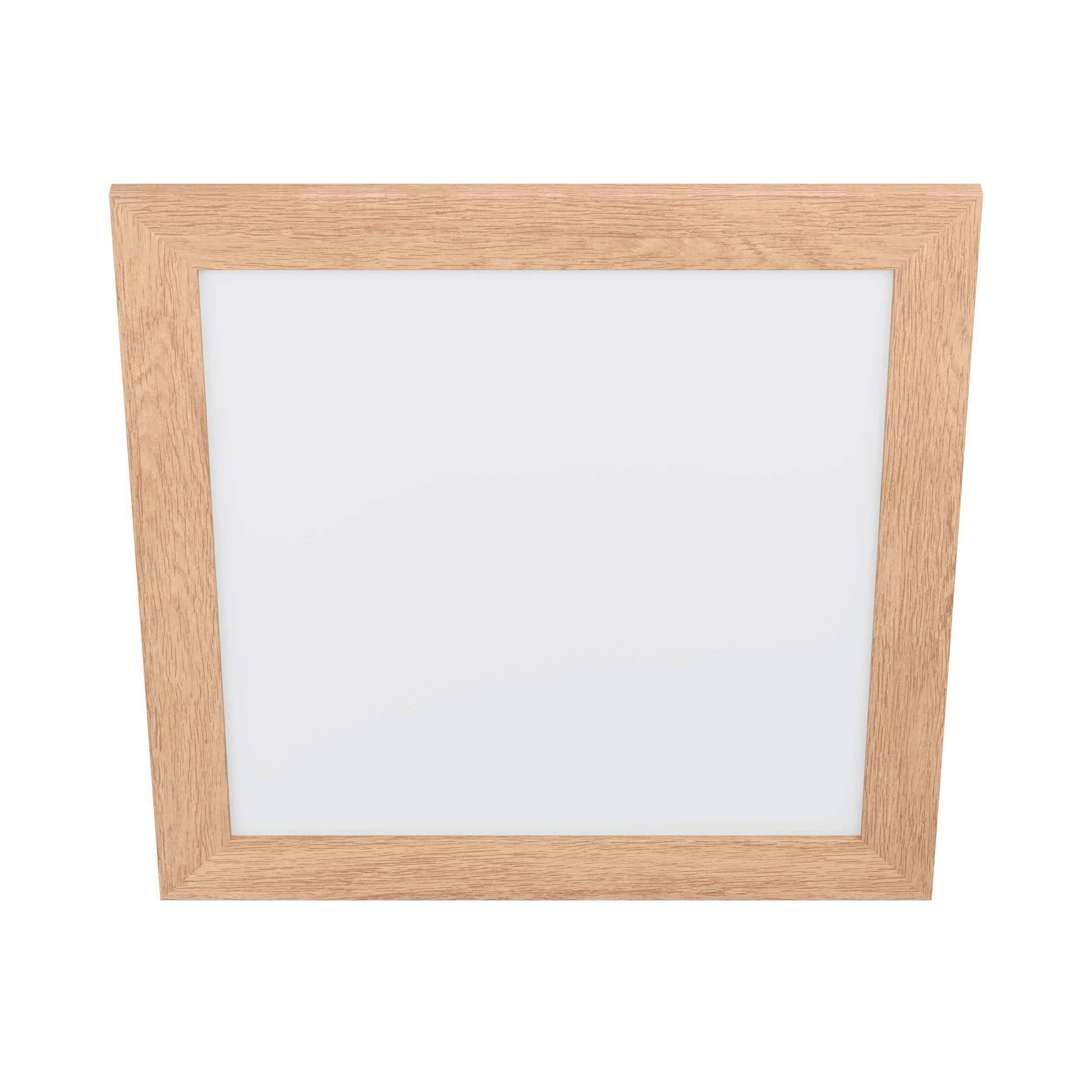 LED-Deckenleuchte Calemar 1 L: 43,7 cm, mit Holzrahmen - Braun/Weiß, Basics, Holz/Kunststoff (44/44/5cm) - Eglo
