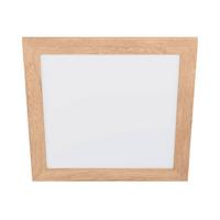 LED-Deckenleuchte Calemar 1 L: 43,7 cm, mit Holzrahmen - Braun/Weiß, Basics, Holz/Kunststoff (44/44/5cm) - Eglo
