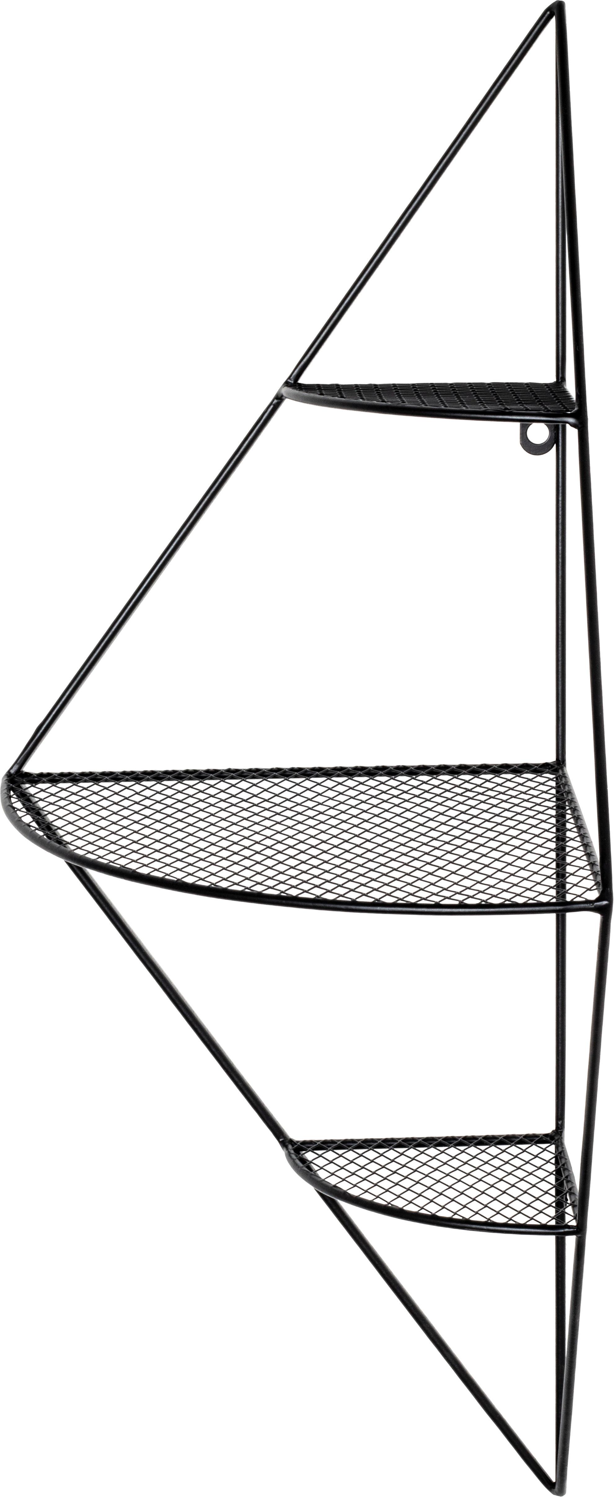 Nástěnný Regál Leicester 70 - černá, Moderní, kov (36/70/26cm)