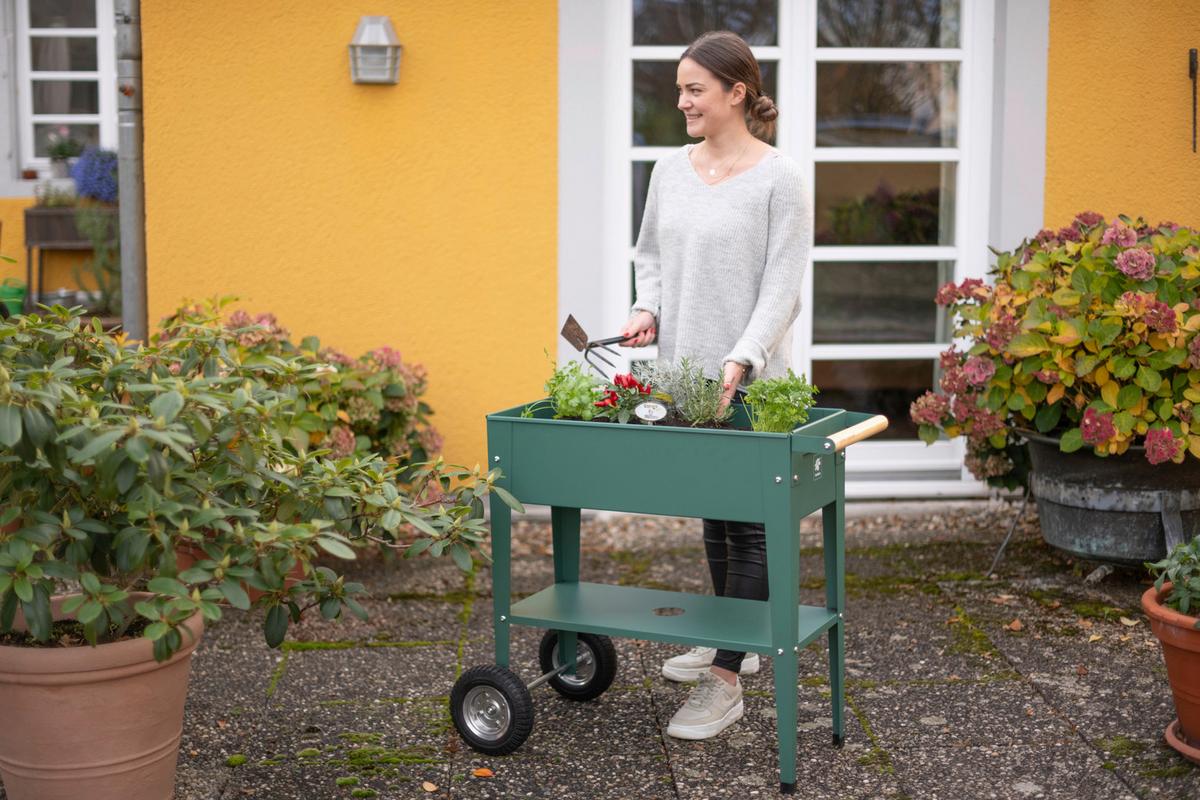 Hochbeet Kräuterfabrik Urban - Olivgrün, Basics, Metall (35/80/75cm)