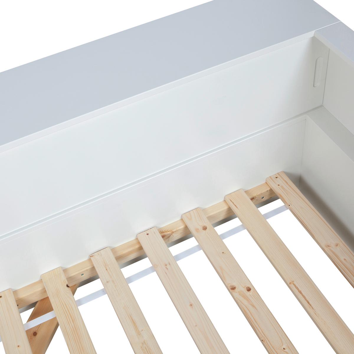 Bett Connect für Lattenrost Geeignet, Weiß 90x200 cm - Weiß, Design, Holz (90/200cm) - Livetastic