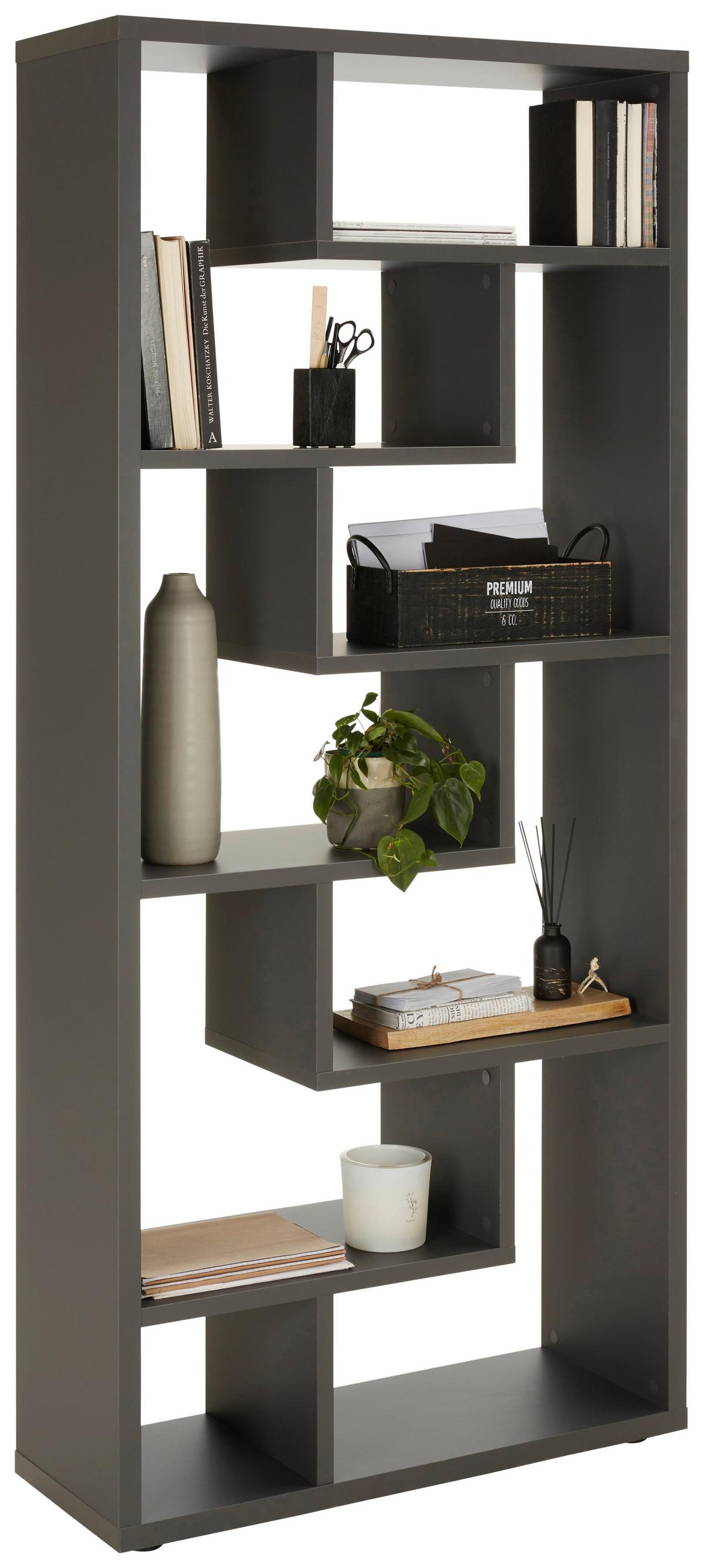 Vysoká deliaca stena Bounty, antracitová - čierna/antracitová, Modern, kompozitné drevo/plast (90/199/33cm) - Premium Living