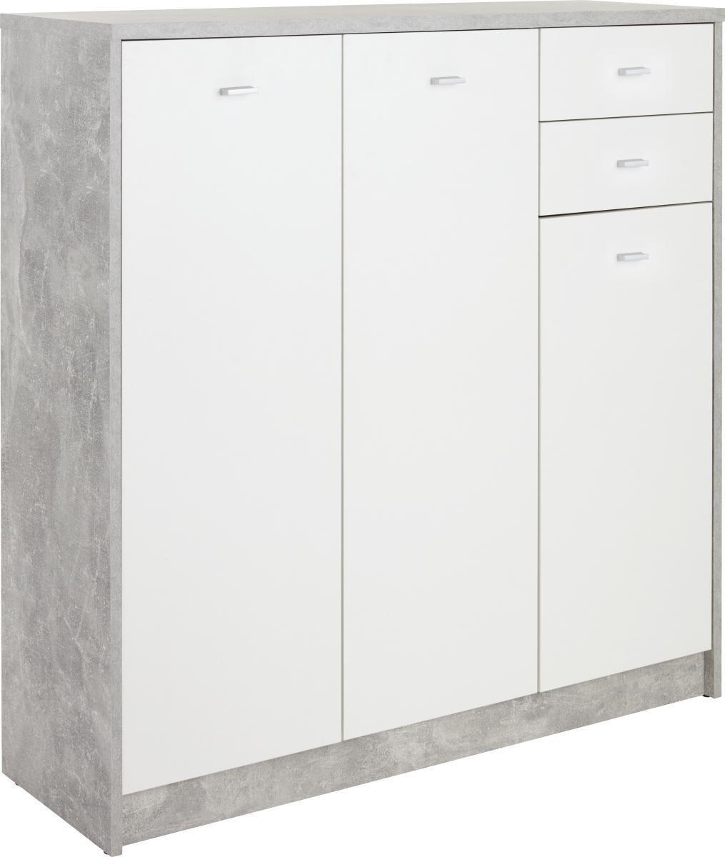 KOMODA 4-YOU NEW YUK09 - šedá/bílá, Moderní, kompozitní dřevo/plast (109,1/111,4/34,6cm)