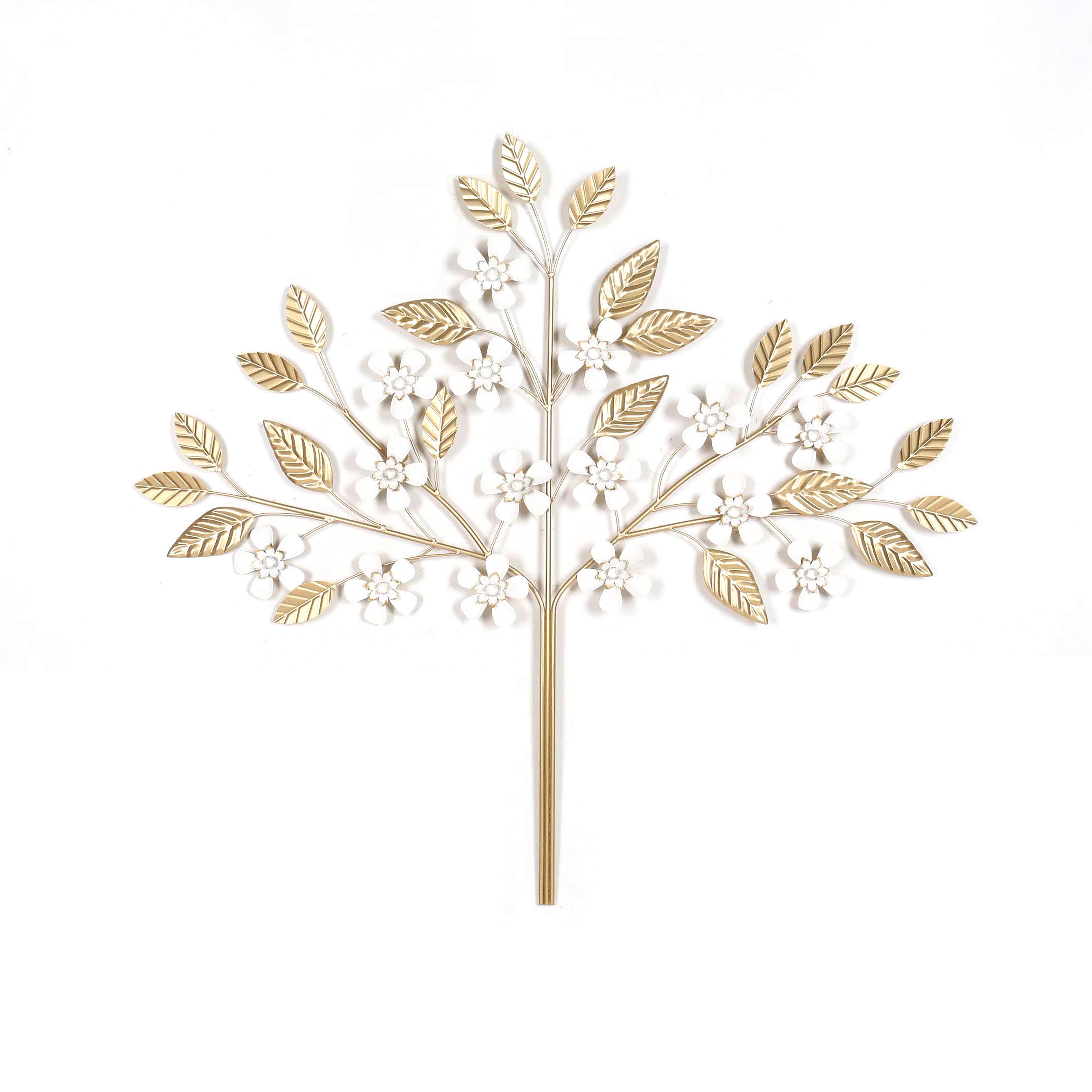 Wanddeko Atlas - Goldfarben/Weiß, KONVENTIONELL, Metall (100/92cm) - Luca Bessoni