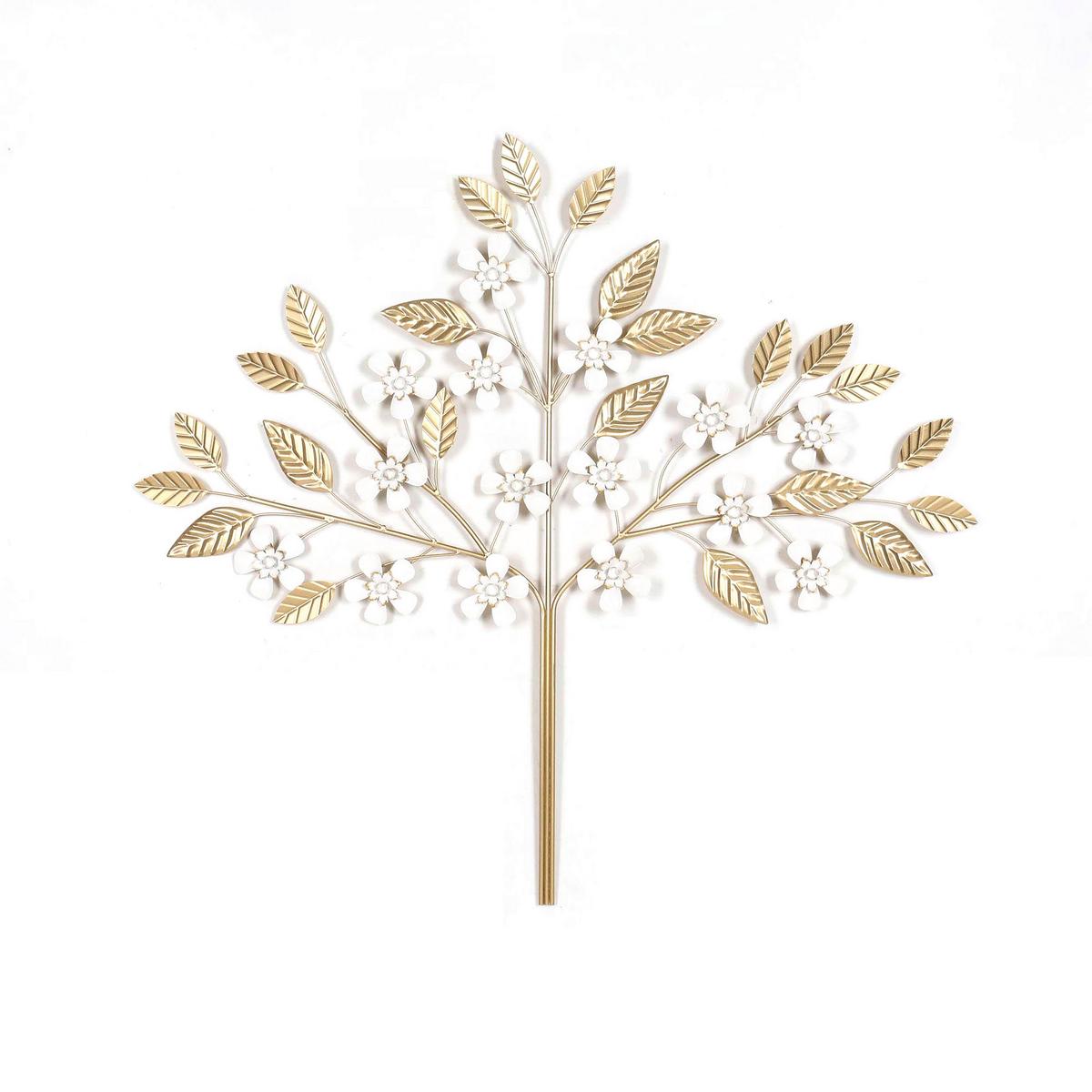 Wanddeko Atlas - Goldfarben/Weiß, KONVENTIONELL, Metall (100/92cm) - Luca Bessoni