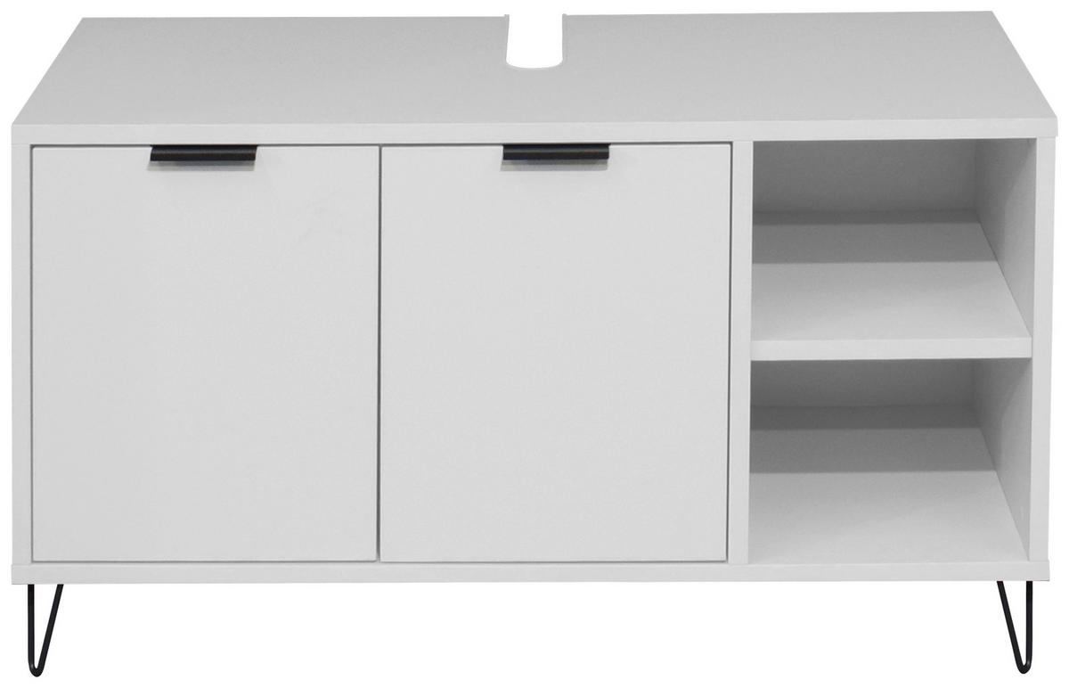 Waschbeckenunterschrank Bonnie Grau, B: 71 Cm - Schwarz/Grau, MODERN, Holzwerkstoff (71/58/45cm) - Livetastic