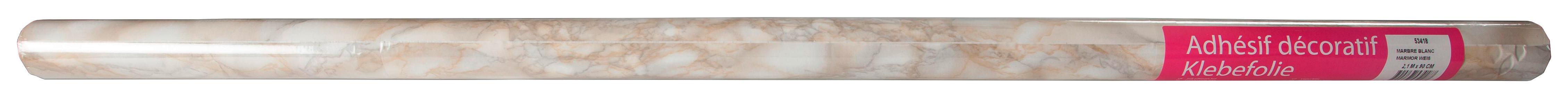 Klebefolie Marmoroptik Weiß Basic-Line 90x210 cm - Weiß, KONVENTIONELL, Kunststoff (90/210cm)