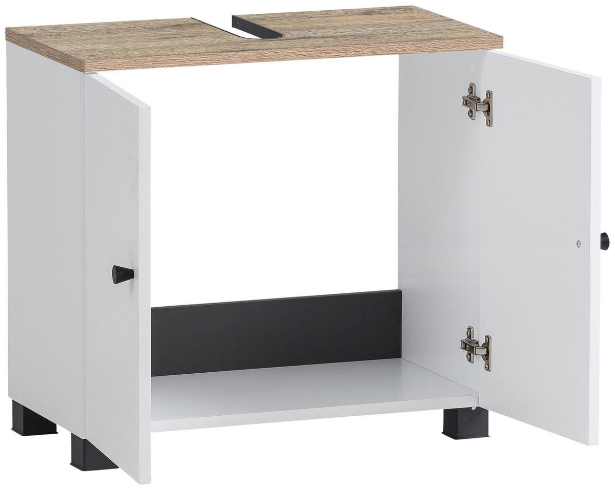 Waschbeckenunterschrank Balto - Schwarz/Weiß, MODERN, Holzwerkstoff (60/62,4/32,6cm) - MID.YOU