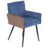 Armlehnstuhl Cory Blau/Braun Gepolstert - Blau/Schwarz, MODERN, Textil/Metall (57/84/57cm) - MID.YOU