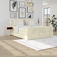 Boxspringbett mit Topper und Bettkasten 160x200 cm Medino - Champagner, KONVENTIONELL, Holz/Holzwerkstoff (160/200cm) - Luca Bessoni