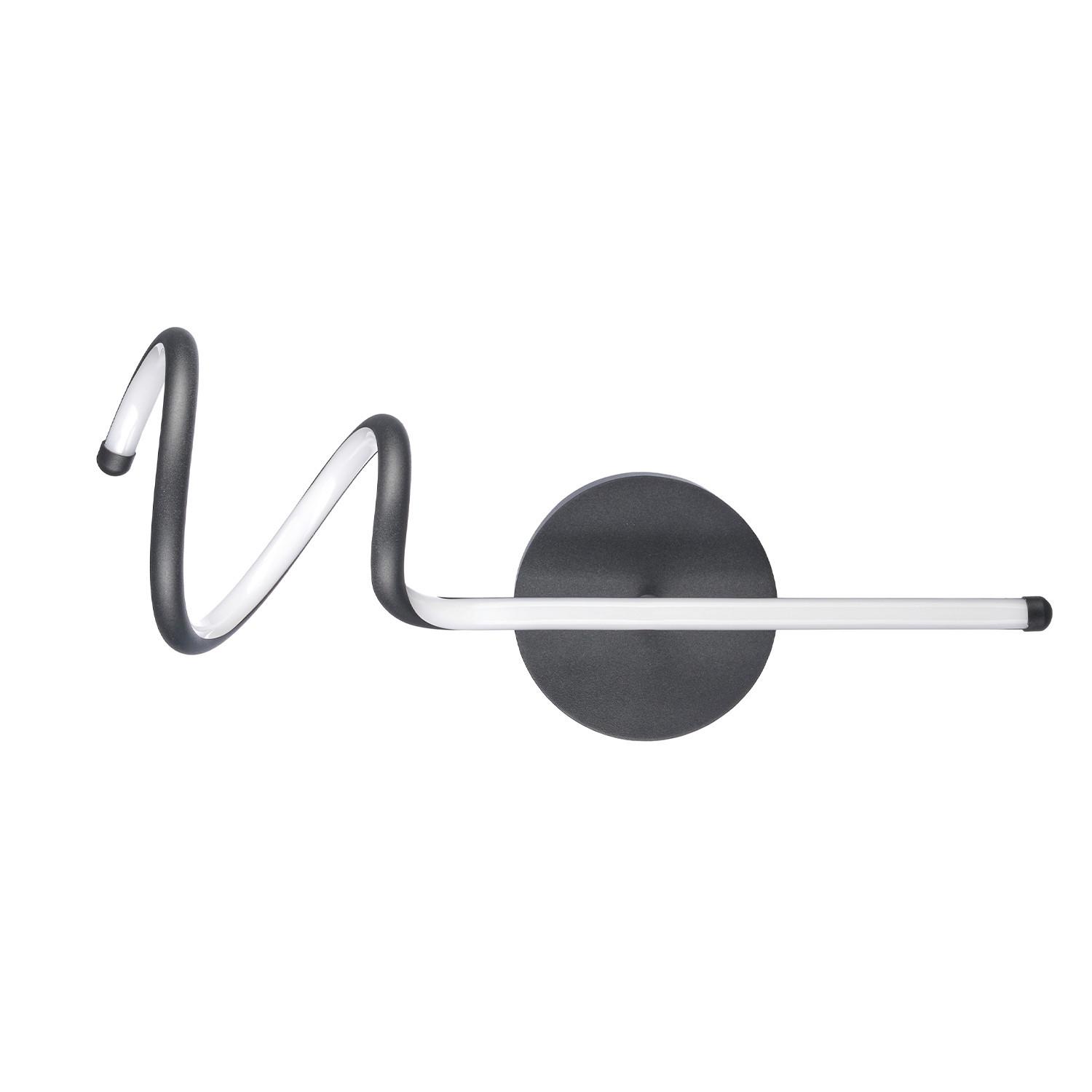 LED-Wandleuchte Twist Schwarz Hg L: 20 cm - Schwarz Hochglanz, Design, Metall (20/16/48cm)