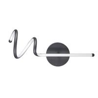 LED-Wandleuchte Twist Schwarz Hg L: 20 cm - Schwarz Hochglanz, Design, Metall (20/16/48cm)