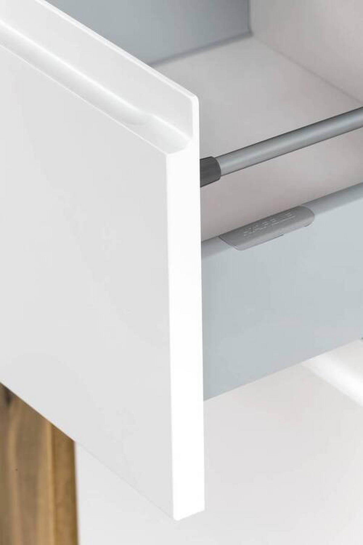 Midischrank Bad Varese B: 65 cm Weiß/Wotaneiche Dekor - Silberfarben/Eiche Wotan, MODERN, Holzwerkstoff (65/130/35cm) - Held