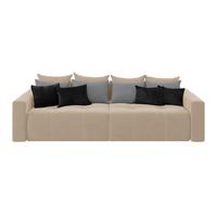 Big Sofa mit Schlaffunktion Hanna B: 280 cm Beige - Beige/Schwarz, MODERN, Textil (280/87/145cm)