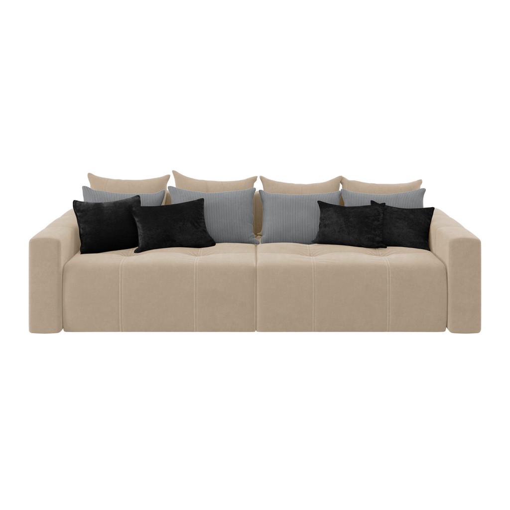Big Sofa mit Schlaffunktion Hanna B: 280 cm Beige