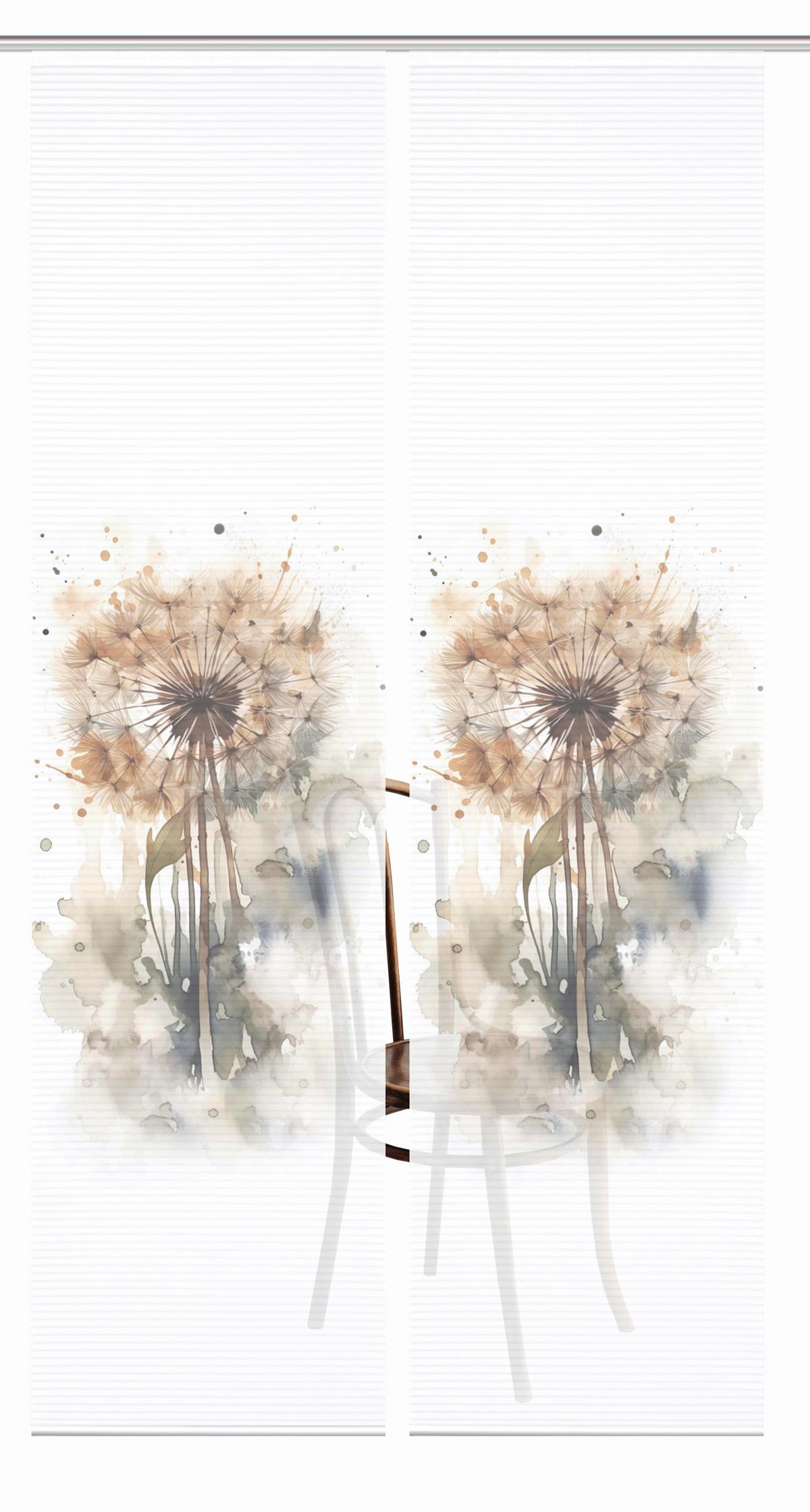 Flächenvorhang Amarande 2er Set - Hellgrau/Naturfarben, Natur, Textil (60/245cm)