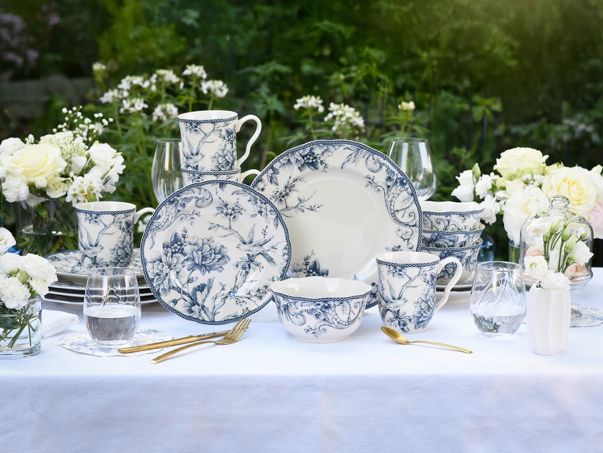 KOMBISERVICE Blau, Weiß, 16--Teilig. - Blau/Weiß, Basics, Keramik - Creatable