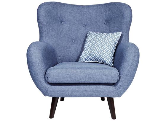 Tv Kreslo Viborg - modrá, Štýlový, textil (91/104/80cm) Tv Kreslo Viborg - modrá, Štýlový, textil (91/104/80cm)