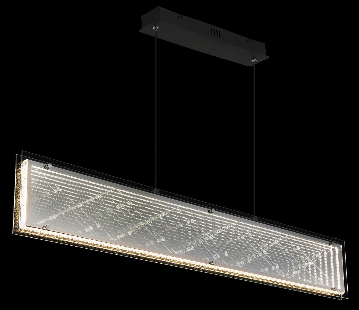 LED-Hängeleuchte Memory-Funktion - Klar/Chromfarben, Design, Glas/Kunststoff (113/8/120cm) - Globo