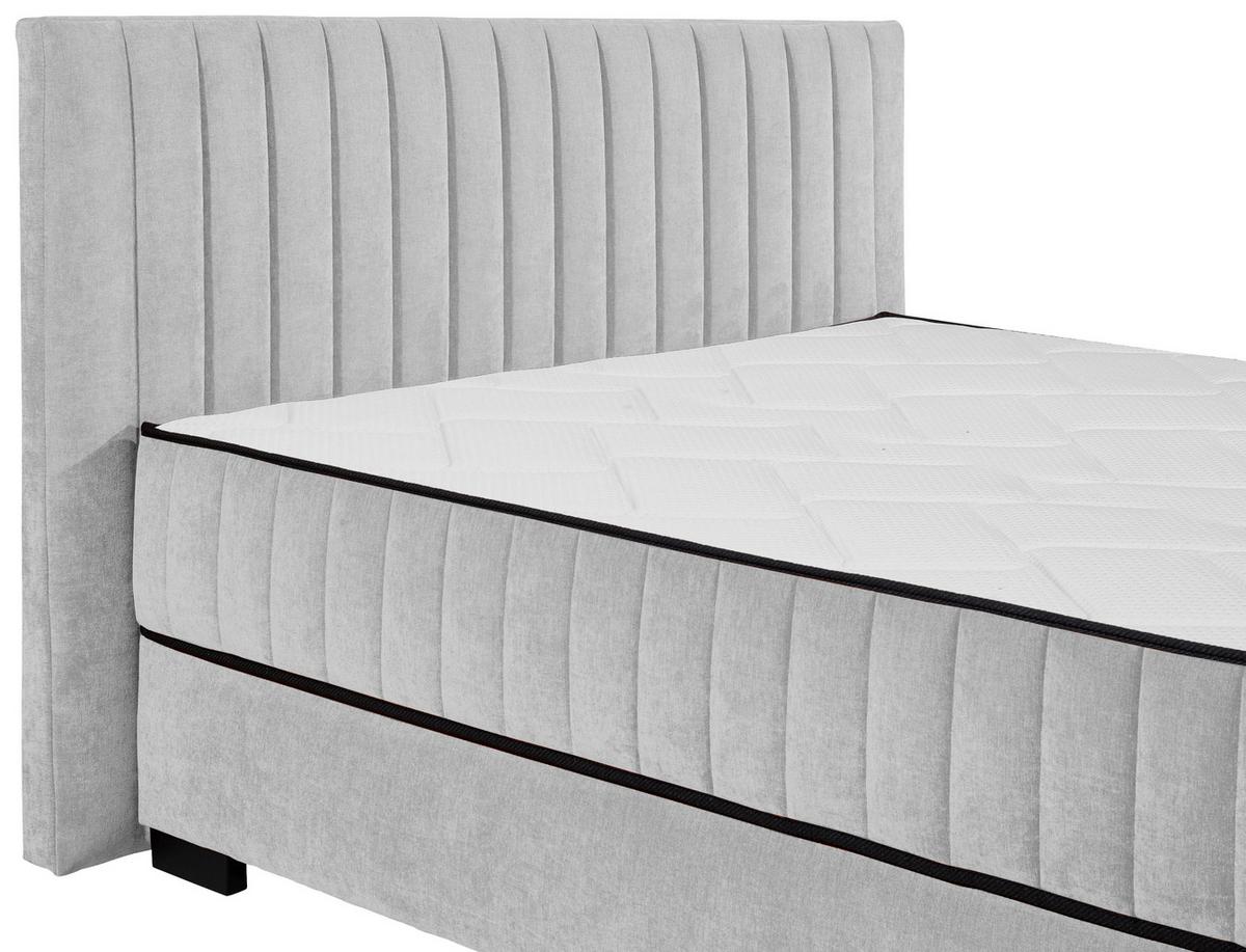 Boxbett Nagol C - Hellgrau/Schwarz, MODERN, Holzwerkstoff/Textil (160/200cm) - MID.YOU