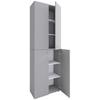 Schuhschrank Lona Grau B: 70 cm - Schwarz/Grau, Design, Holzwerkstoff (70/220/40cm) - MID.YOU