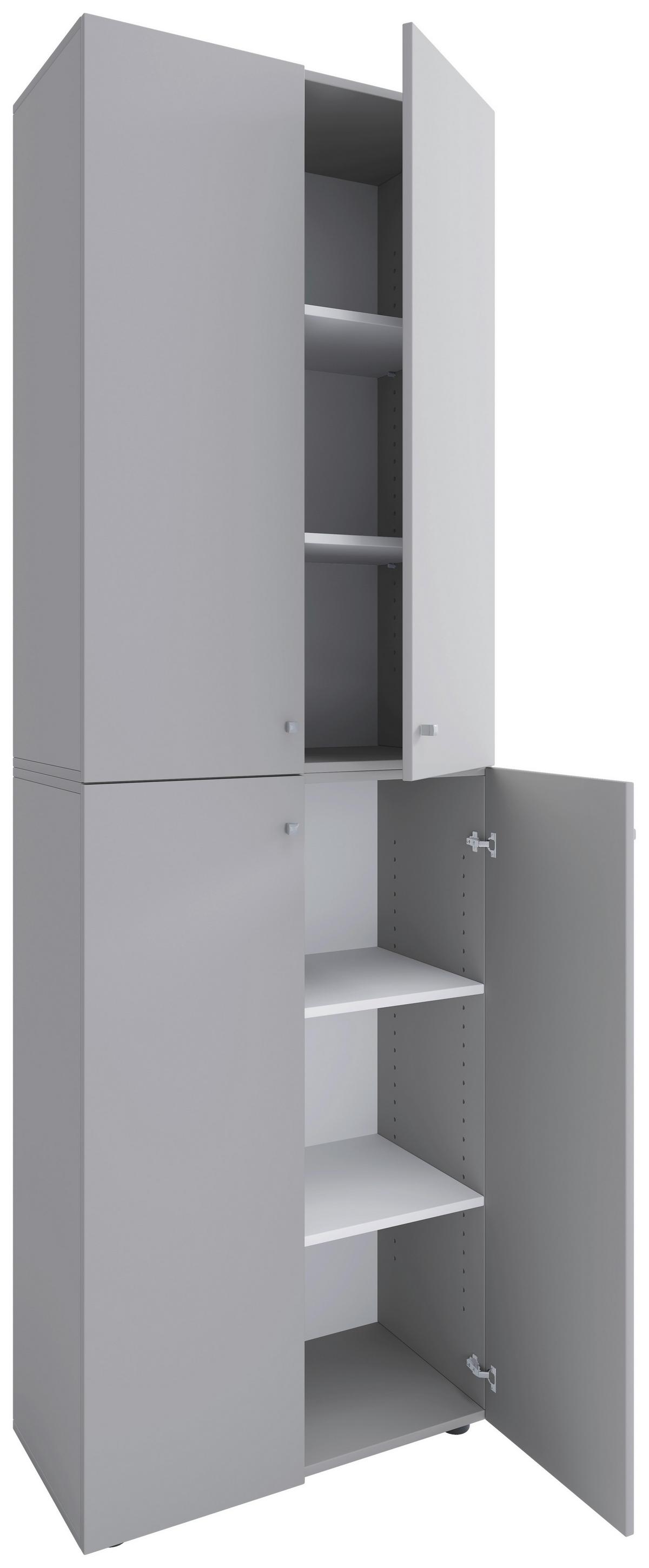 Schuhschrank Lona Grau B: 70 cm - Schwarz/Grau, Design, Holzwerkstoff (70/220/40cm) - MID.YOU