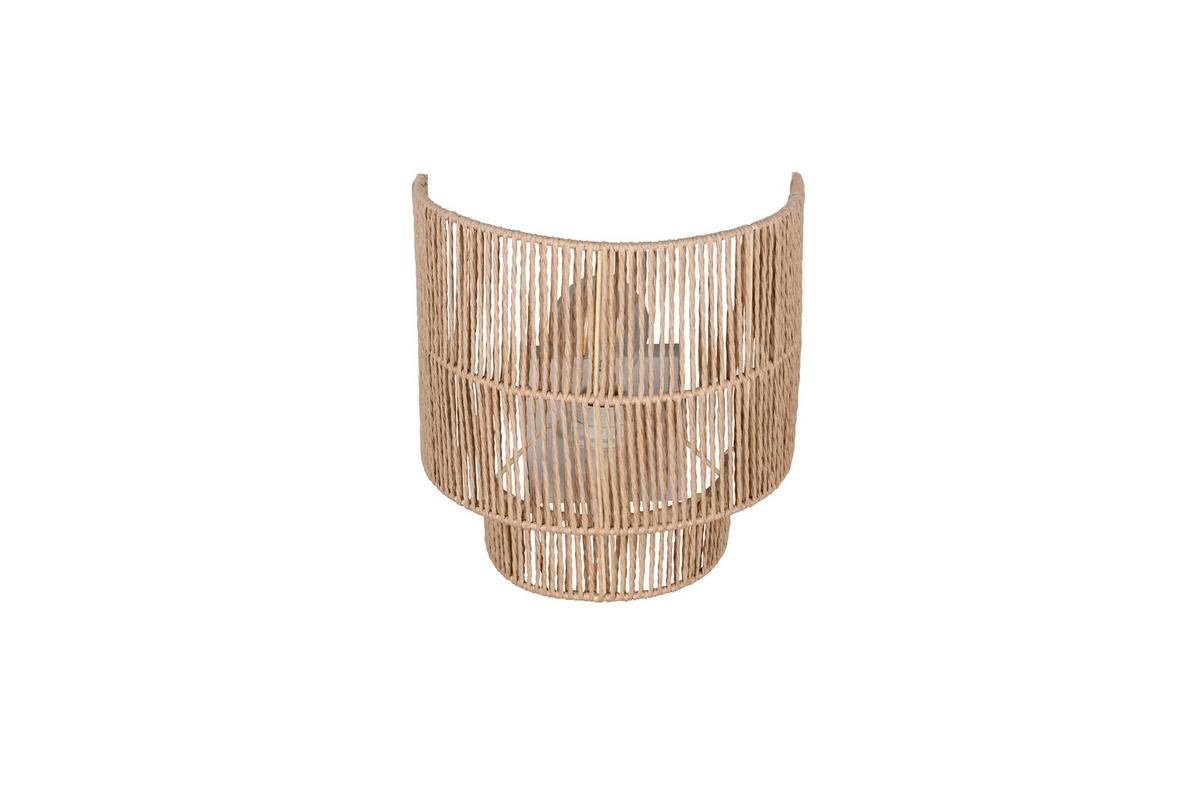 Wandleuchte Satna Braun Weiß B: 24,5 Cm - Braun/Weiß, Natur, Papier (24,5/24,5/14cm)